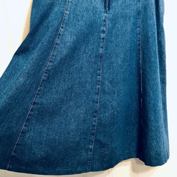 Vintage Denim Skirt Size 12 Cotton Studded Embellished - Picture 7 of 11